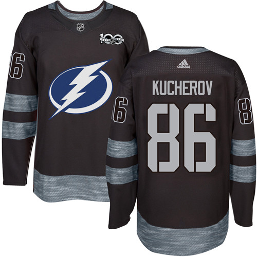 Herren Tampa Bay Lightning Eishockey Trikot Nikita Kucherov #86 Authentic Schwarz 1917-2017 100th Anniversary